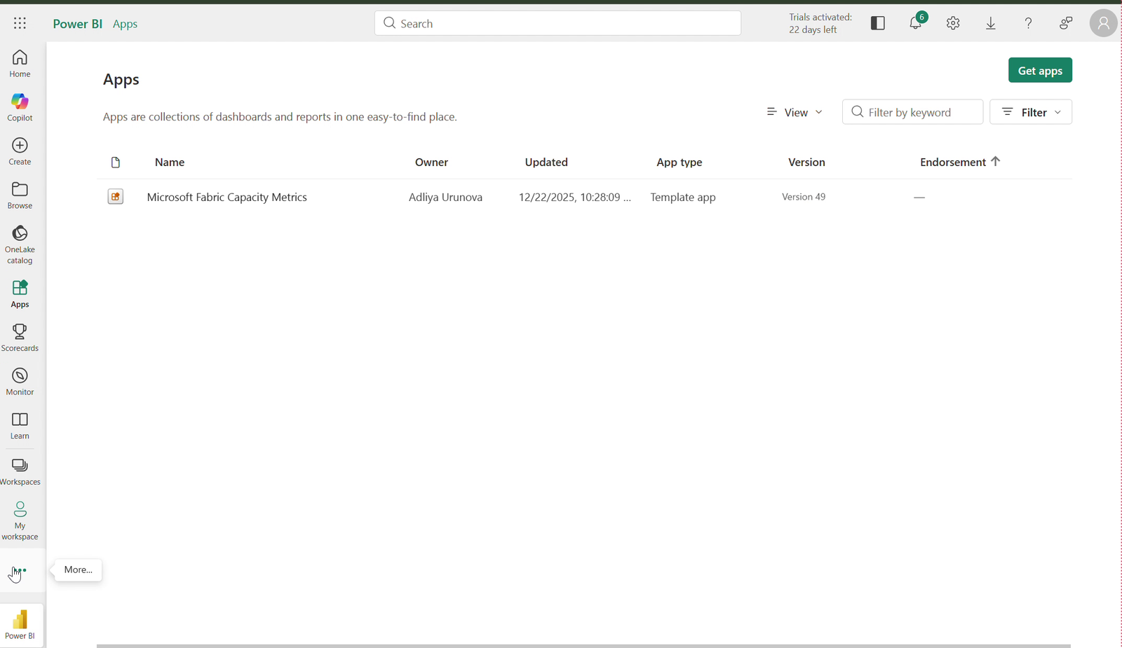 Install the Microsoft Fabric Capacity Metrics app