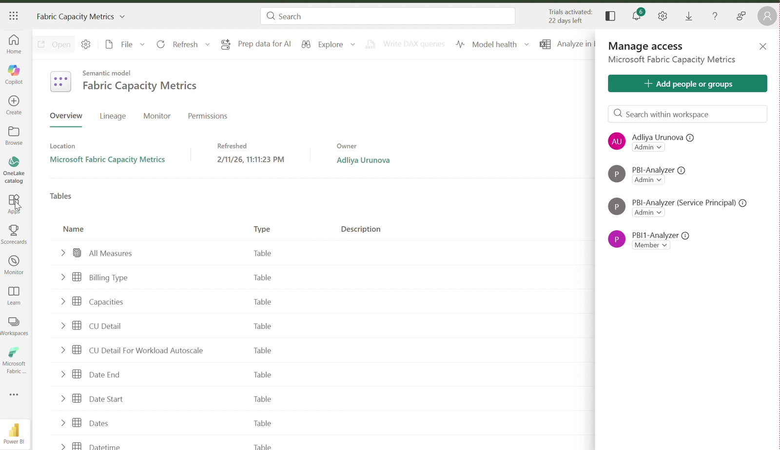Manage access panel — click Add people or groups